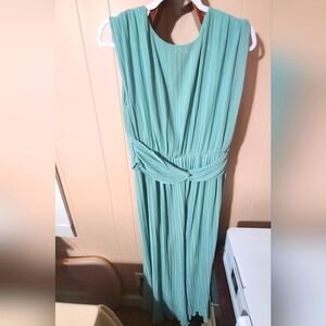 Green Pleated Jumpsuit